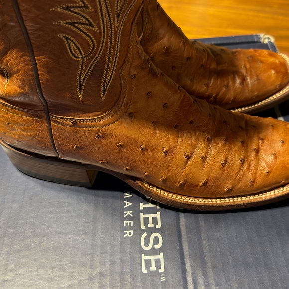 Lucchese Other - Lucchese Tan Ostrich Leather Western Boots